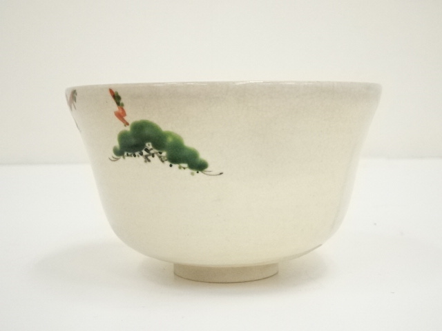 茶道具　京焼　伊東陶山造　色絵　藤模様　茶碗　共布共箱　V　R8118 茶道具 京焼 伊東陶山造 色絵 藤模様 茶碗 共布共箱 V R8118 2025